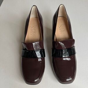 Franco Sarto Karter Patent Block Heel, rounded toe Size 6.5M
Burgundy